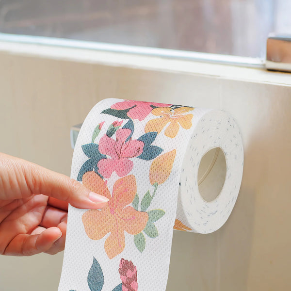 Flower Pattern Printed Toilet Papers 2 ROLLS SET