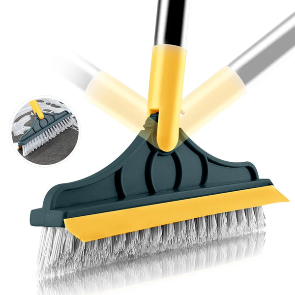 2-in-1 Floor Scrub Brush with Long Handle