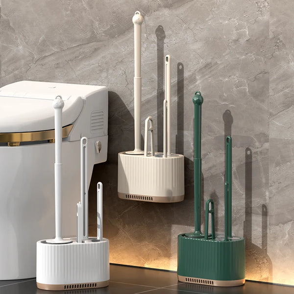 Wall-Mounted Toilet Brush Set